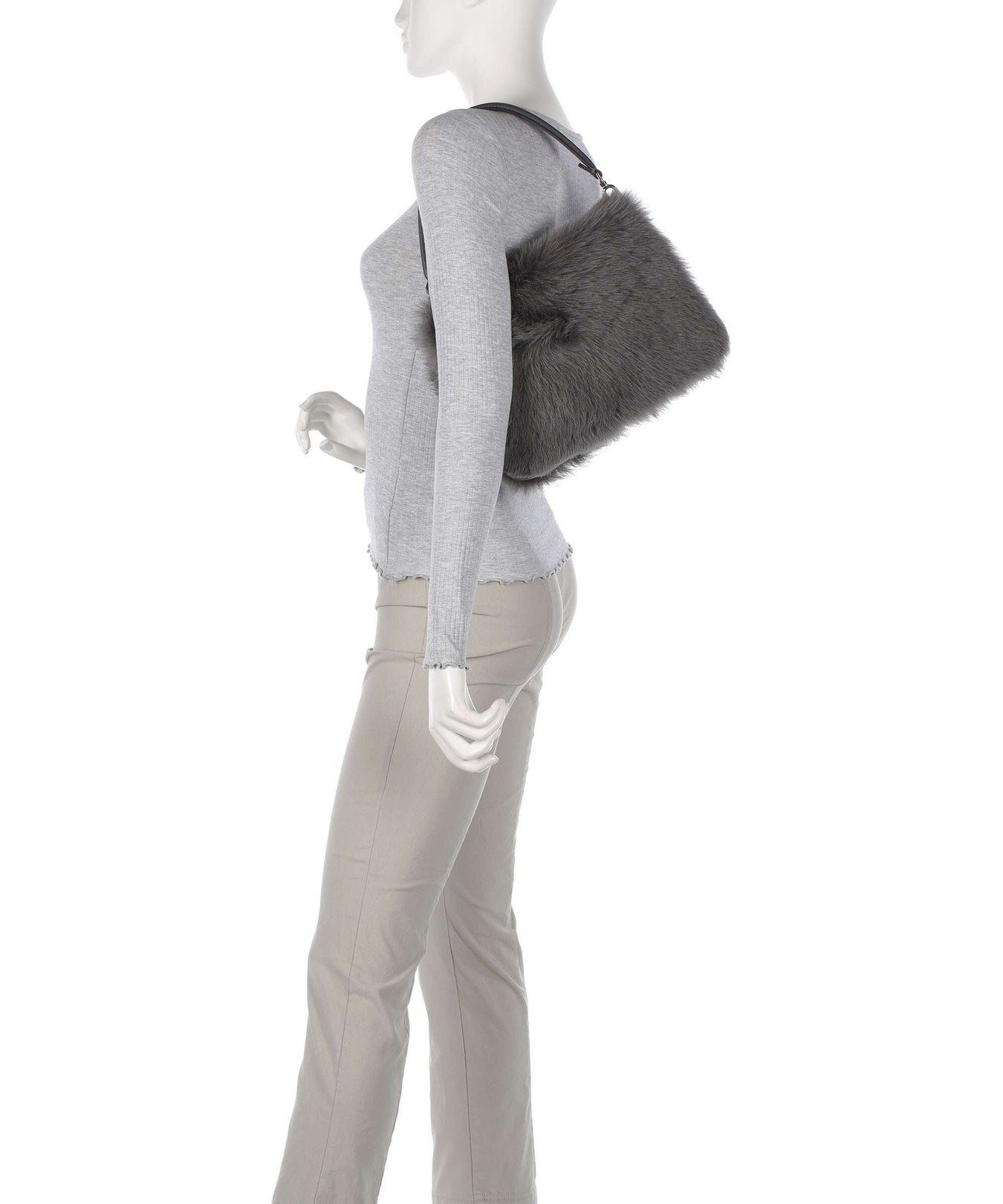 Abro Shearling Astor Shoulder bag grey