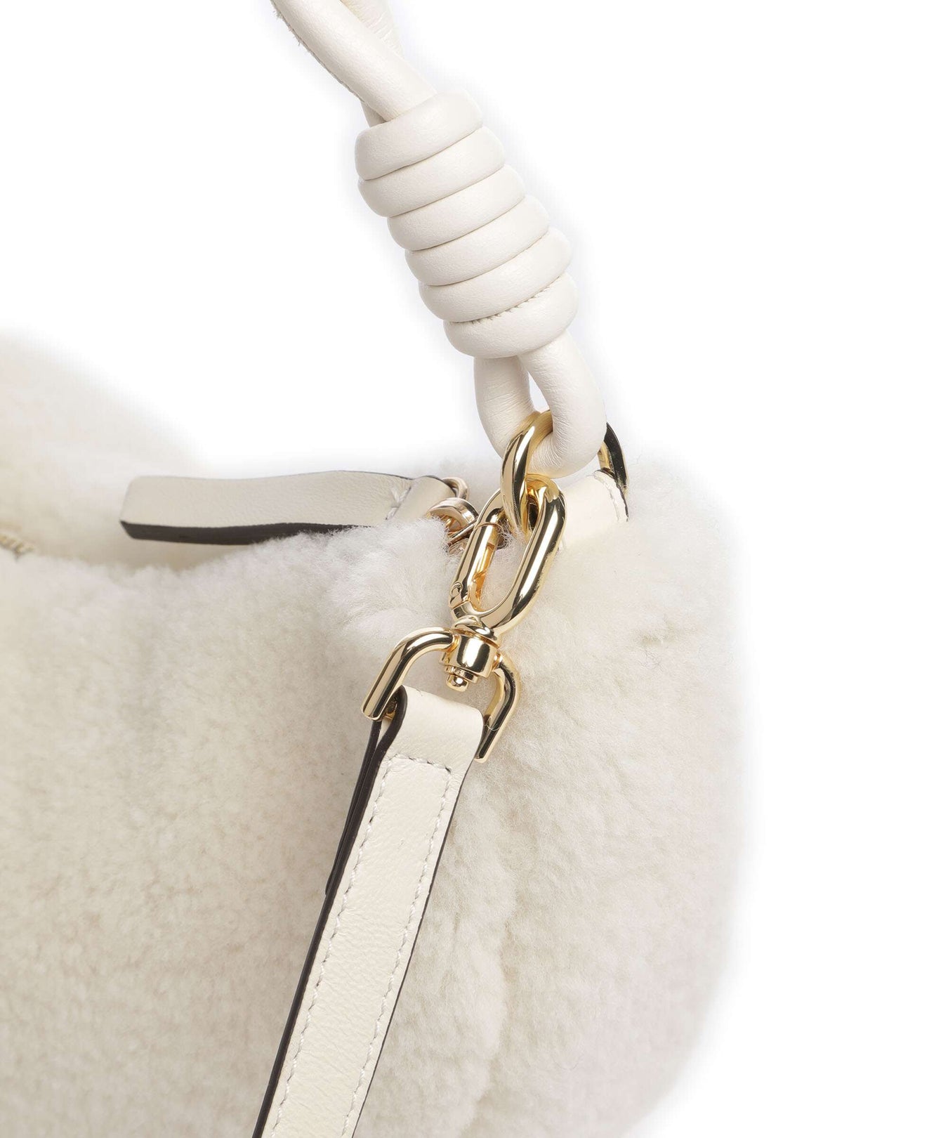 Abro Shearling Moon Shoulder bag milk