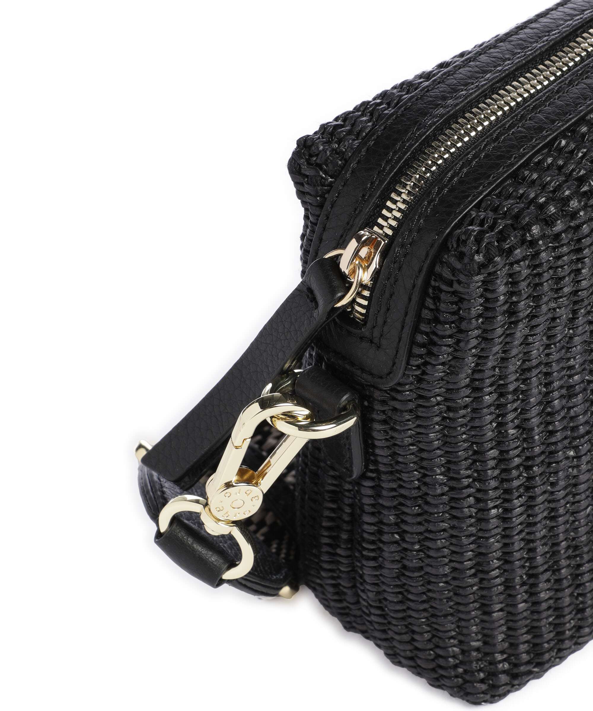 Abro Raffia Kaia Crossbody bag black/gold