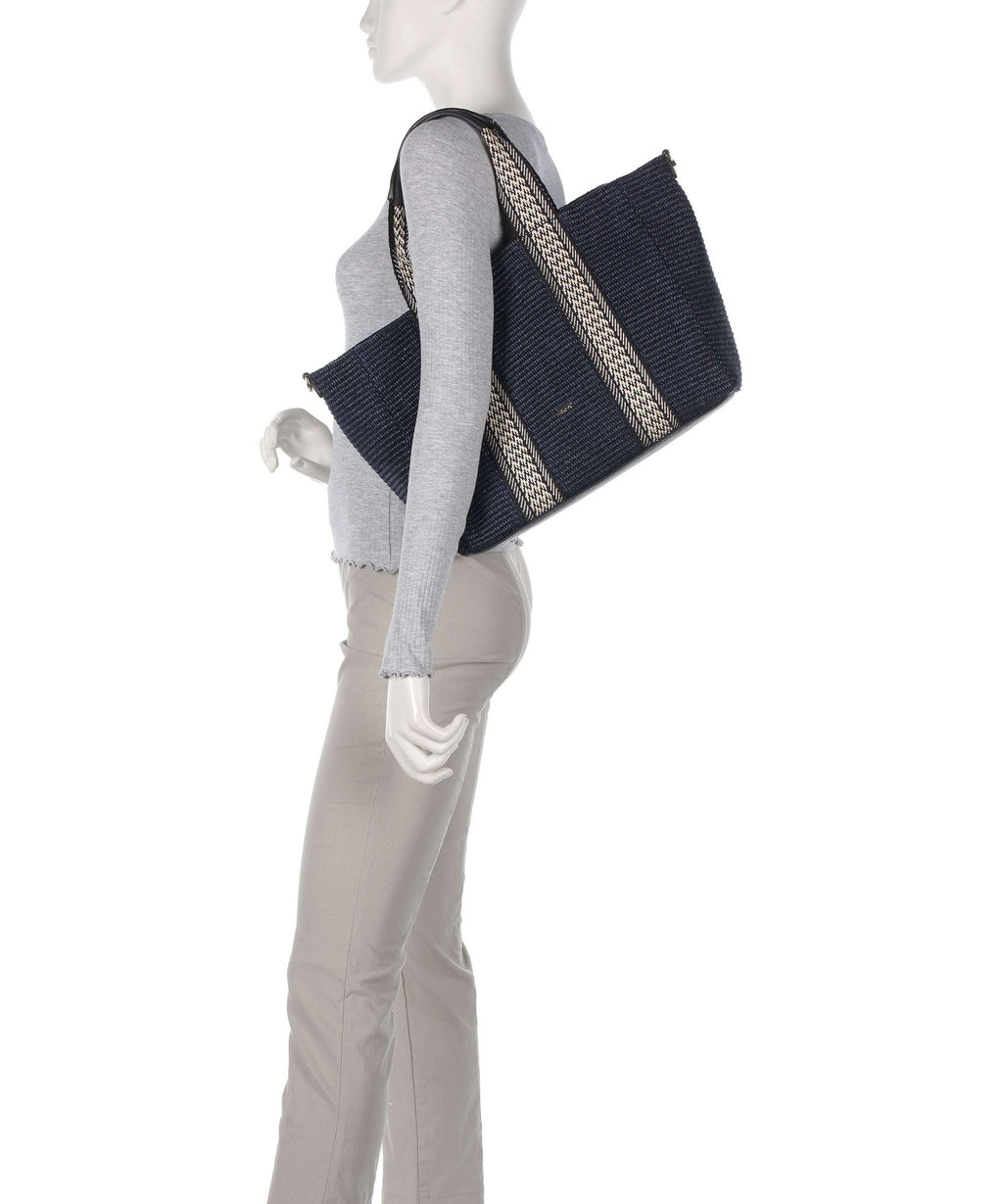 Abro Raffia Kaia Tote bag navy
