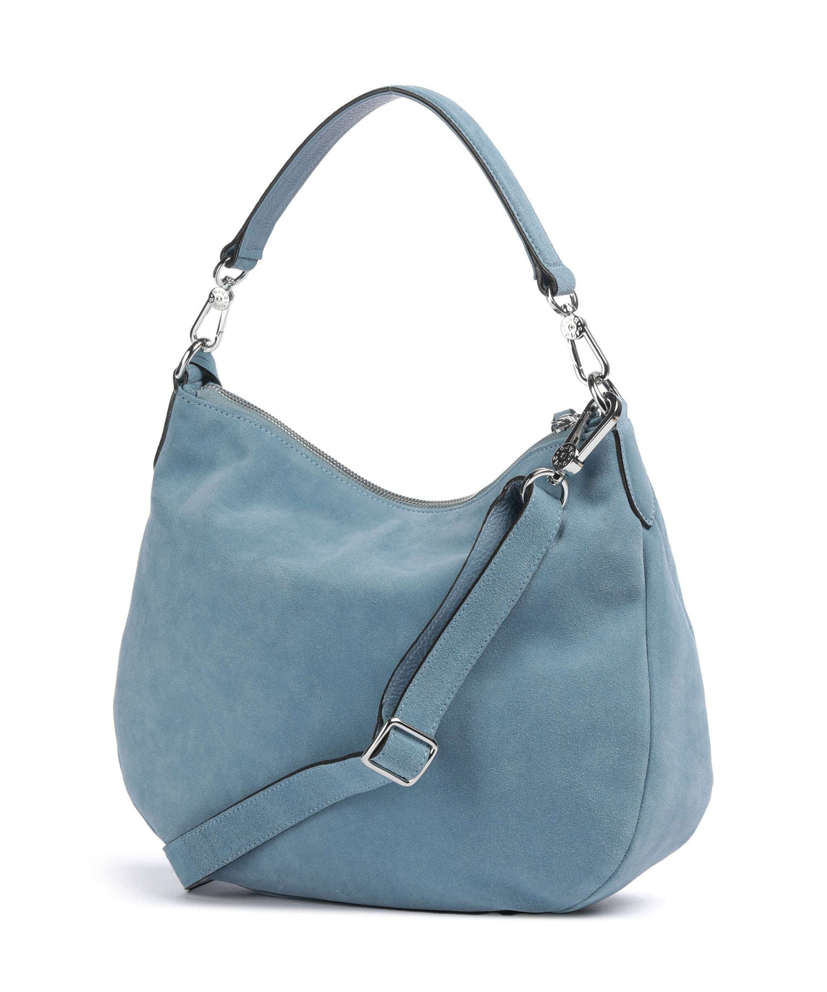 Abro Suede Juna Hobo bag light blue/fairy