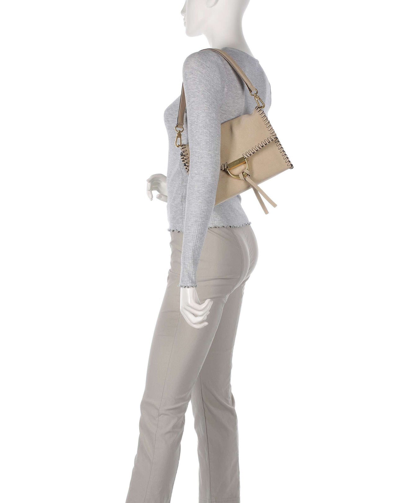 Abro Suede Temi Stitch Shoulder bag natural