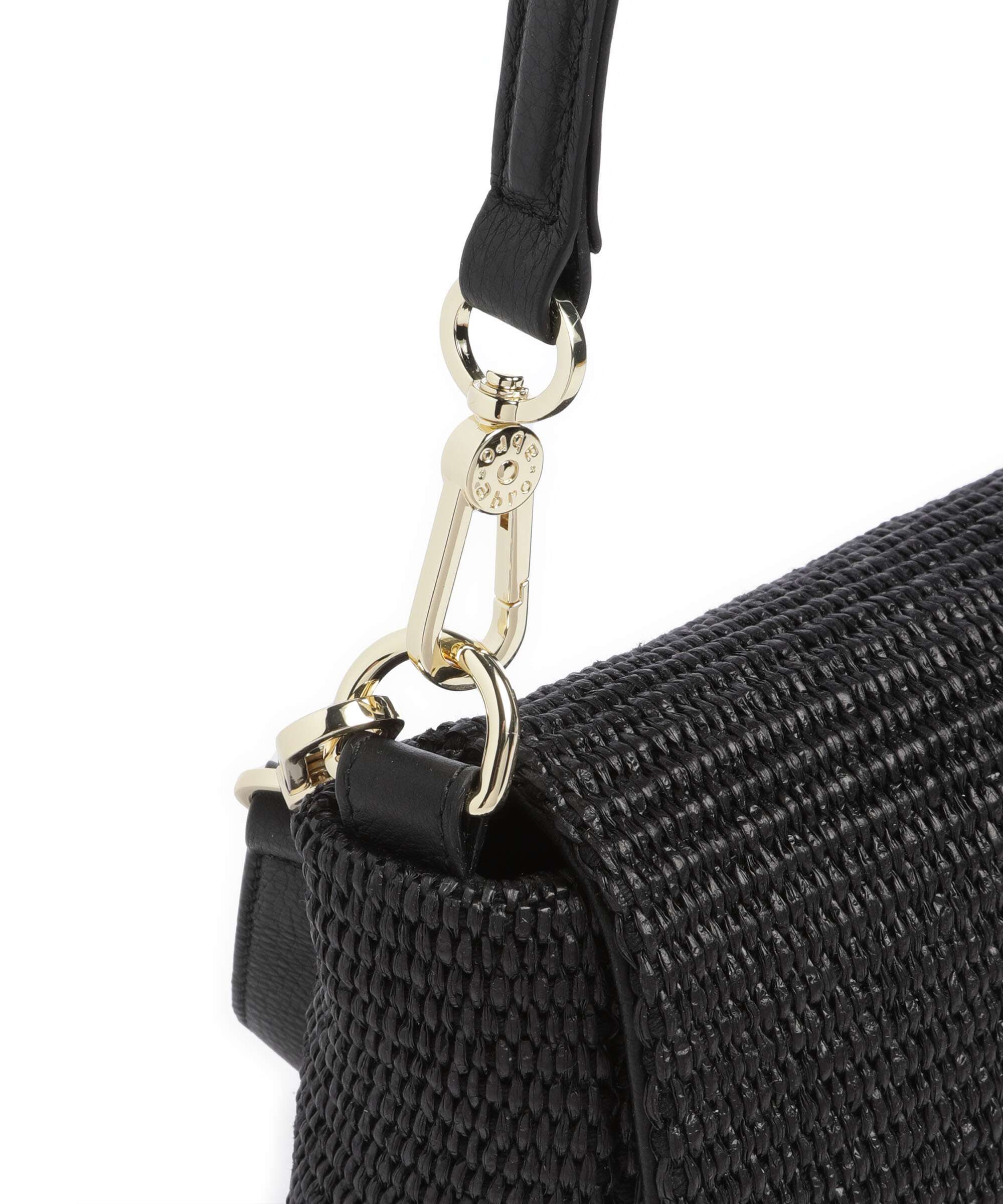 Abro Raffia Temi Shoulder bag black/gold