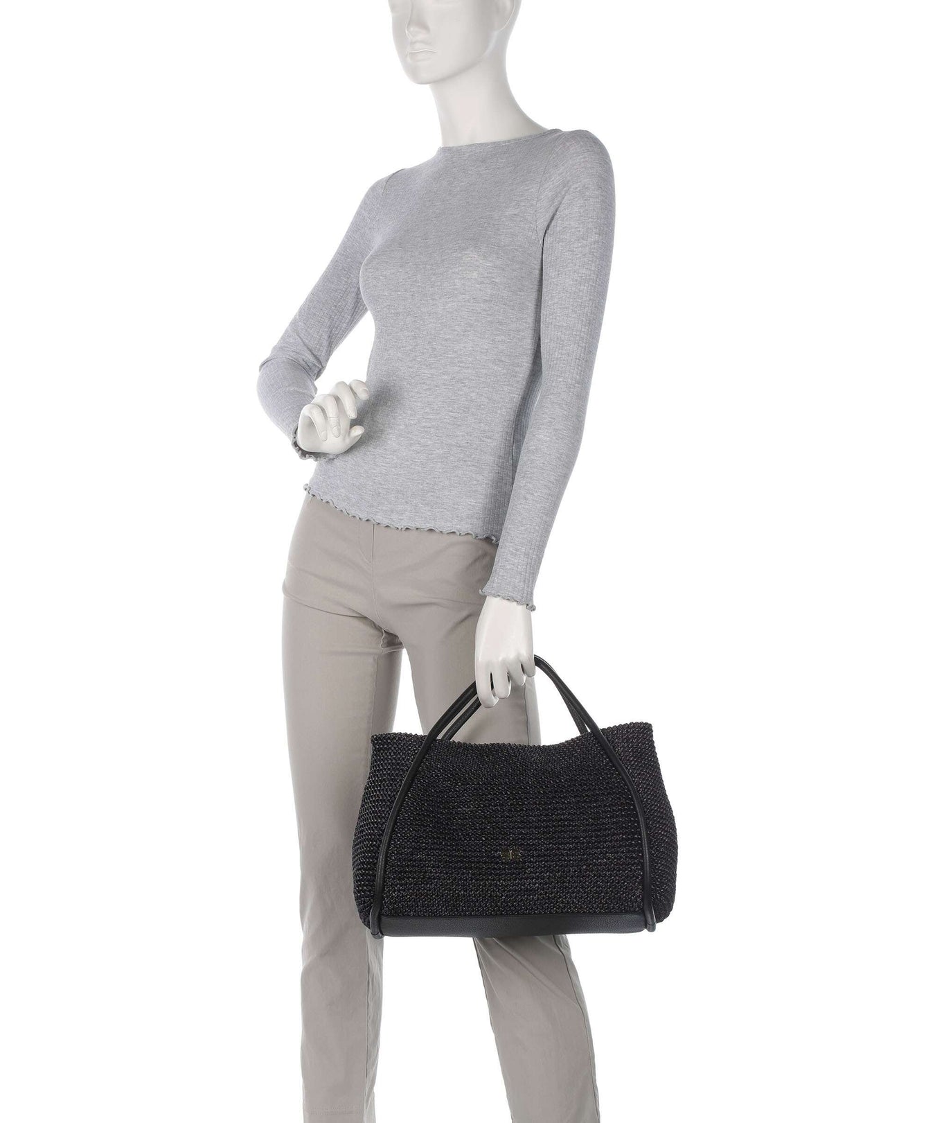 Abro Maglia Raffia Willow Handbag black/gold