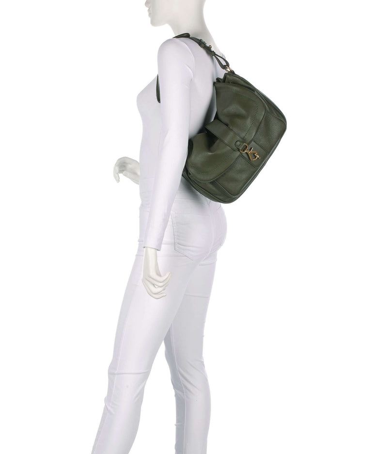 Abro Dalia Star Saddle Hobo bag grained leather oliv - 031991-46-32 WARDOW Abro Dalia Star Saddle Hobo bag grained leather oliv - 031991-46-32 WARDOW