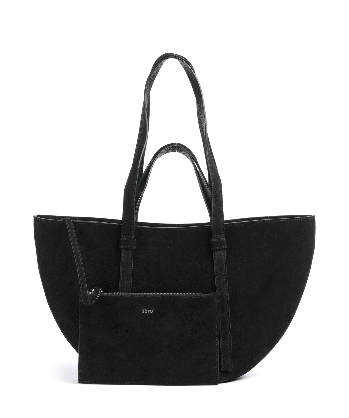 Abro Suede Cosmo Medium Tote bag black/nickel