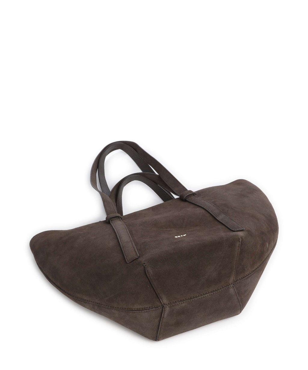 Abro Suede Cosmo Medium Tote bag dark brown