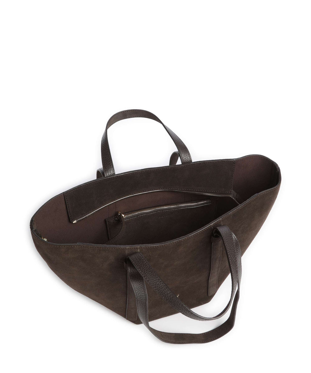 Abro Suede Cosmo Medium Tote bag dark brown