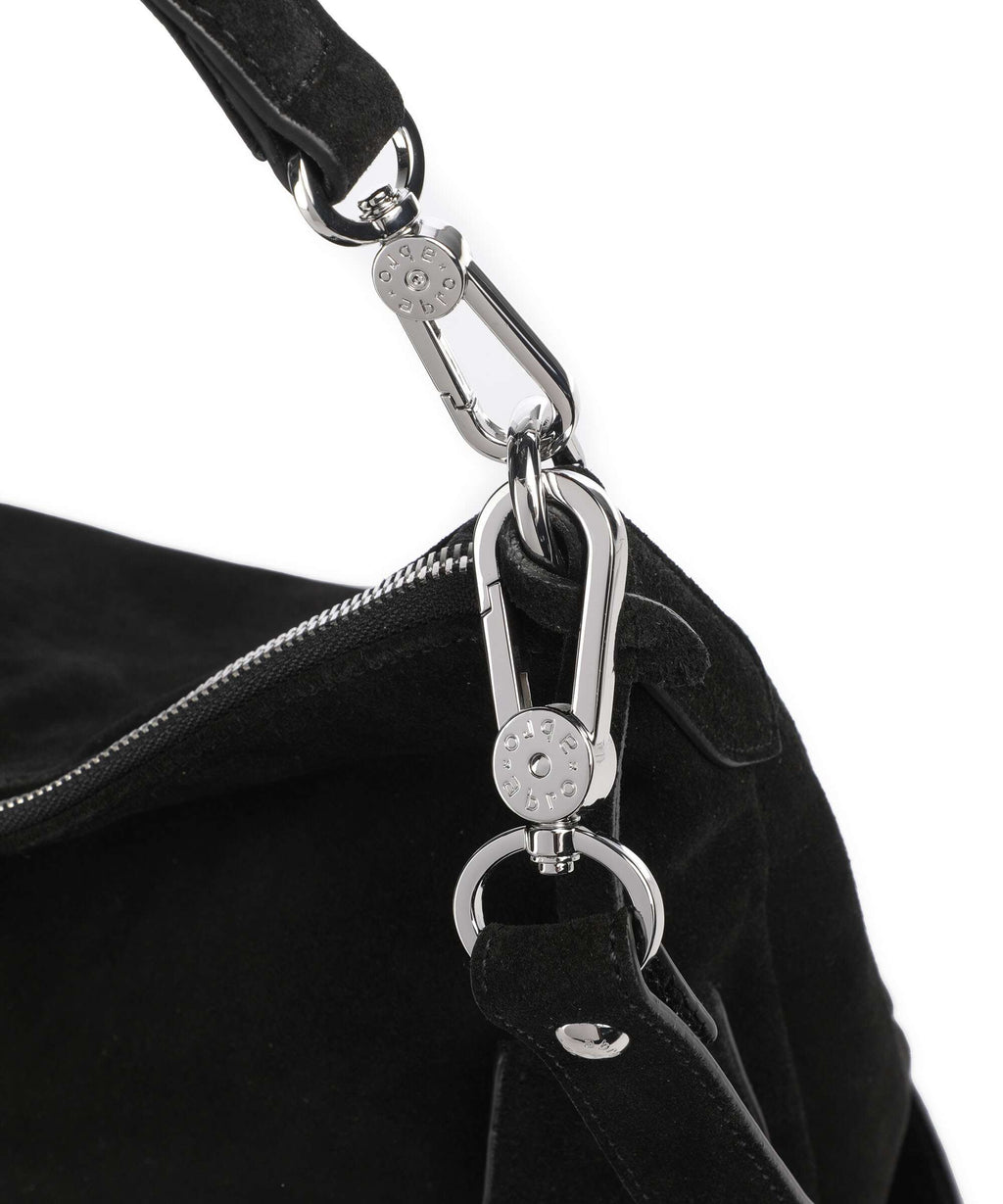 Abro Suede Juna Small Hobo bag black/nickel