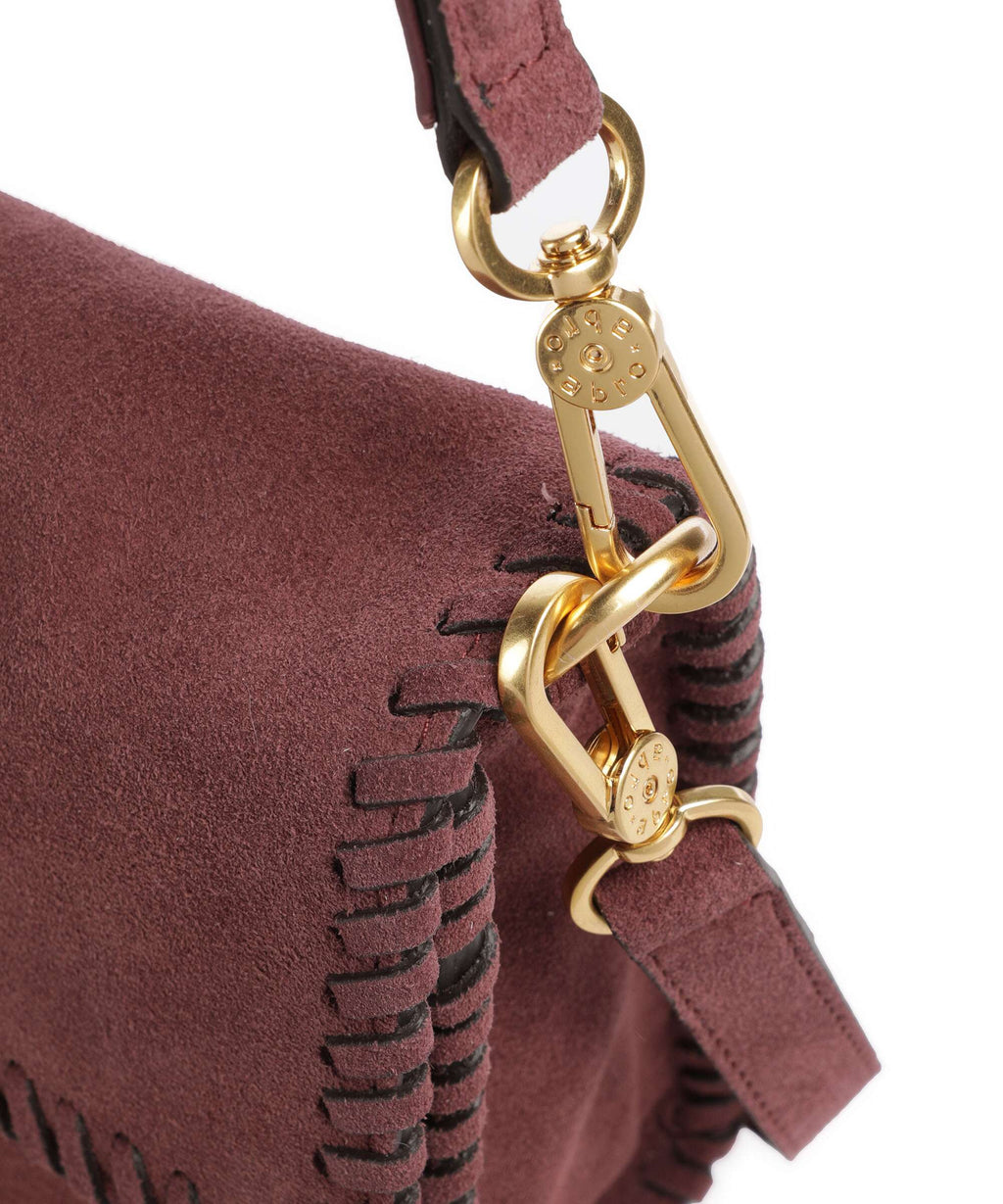Abro Suede Temi Stitch Shoulder bag bordeaux