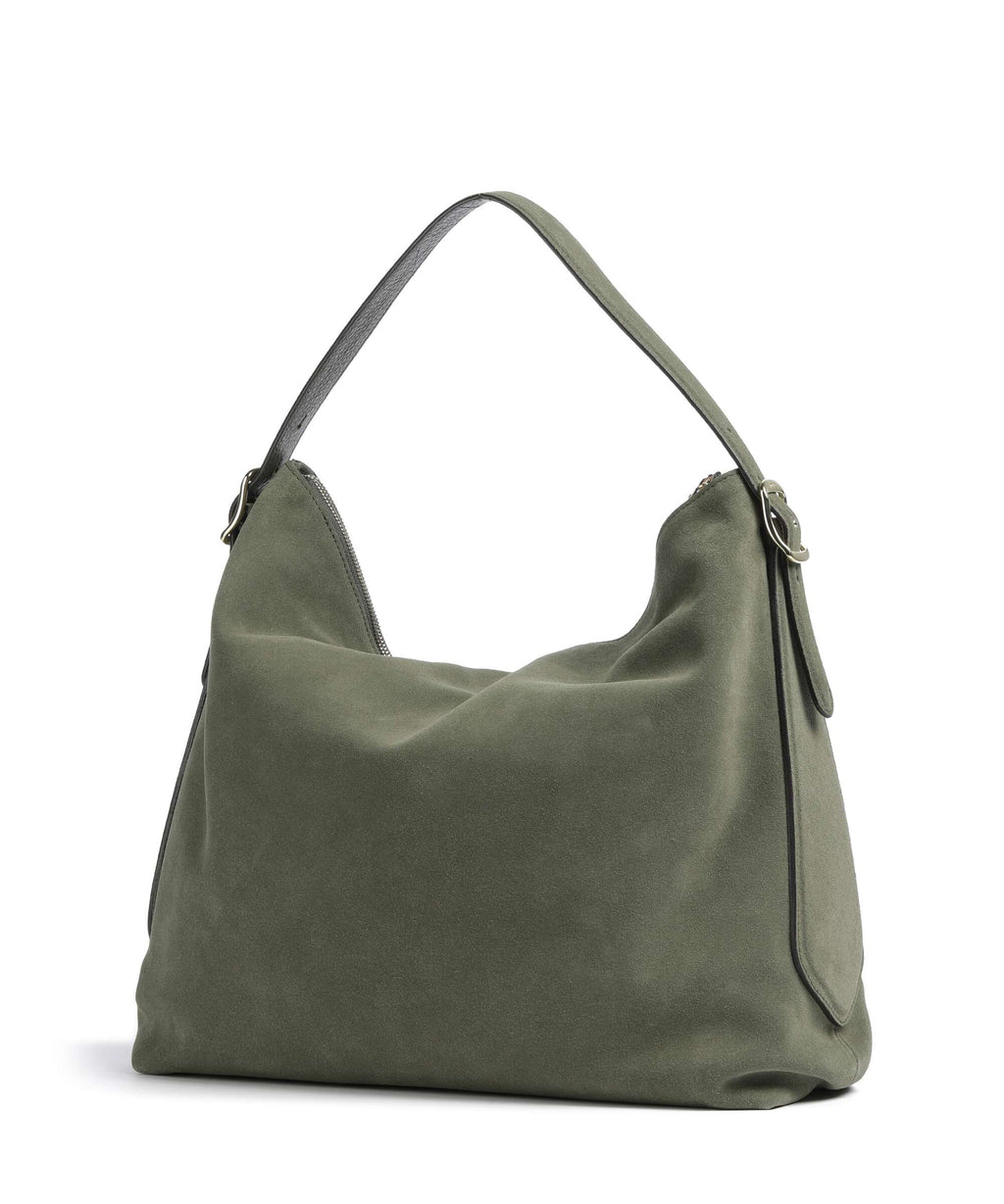 Abro Suede Carina Hobo bag oliv
