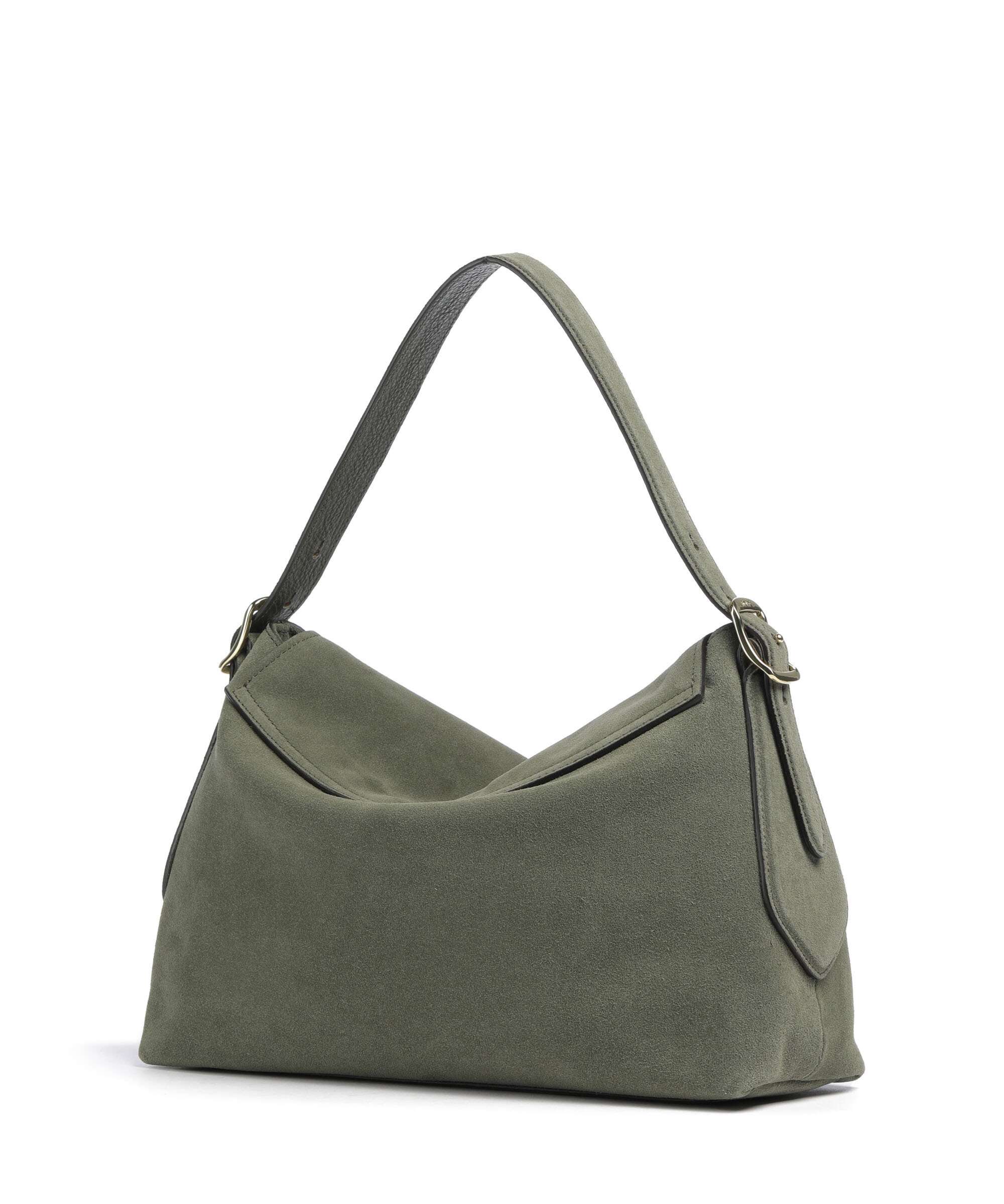 Abro Suede Carina Hobo bag oliv