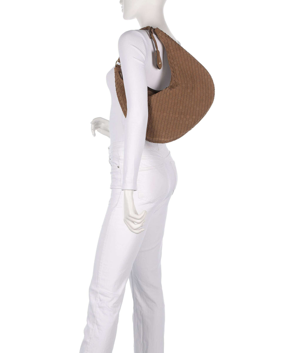 Abro Suede Weaving Nana Small Hobo bag camel