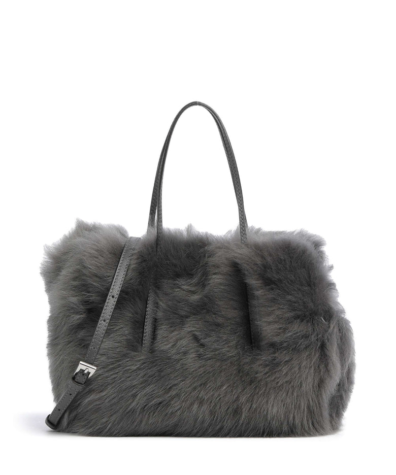 Abro Shearling Noelle Handbag grey