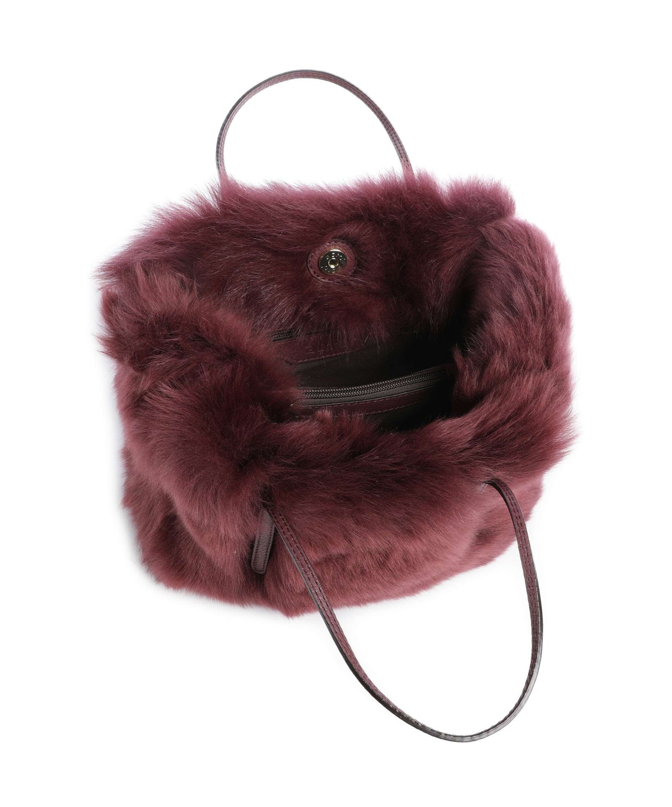 Abro Shearling Noelle Handbag bordeaux