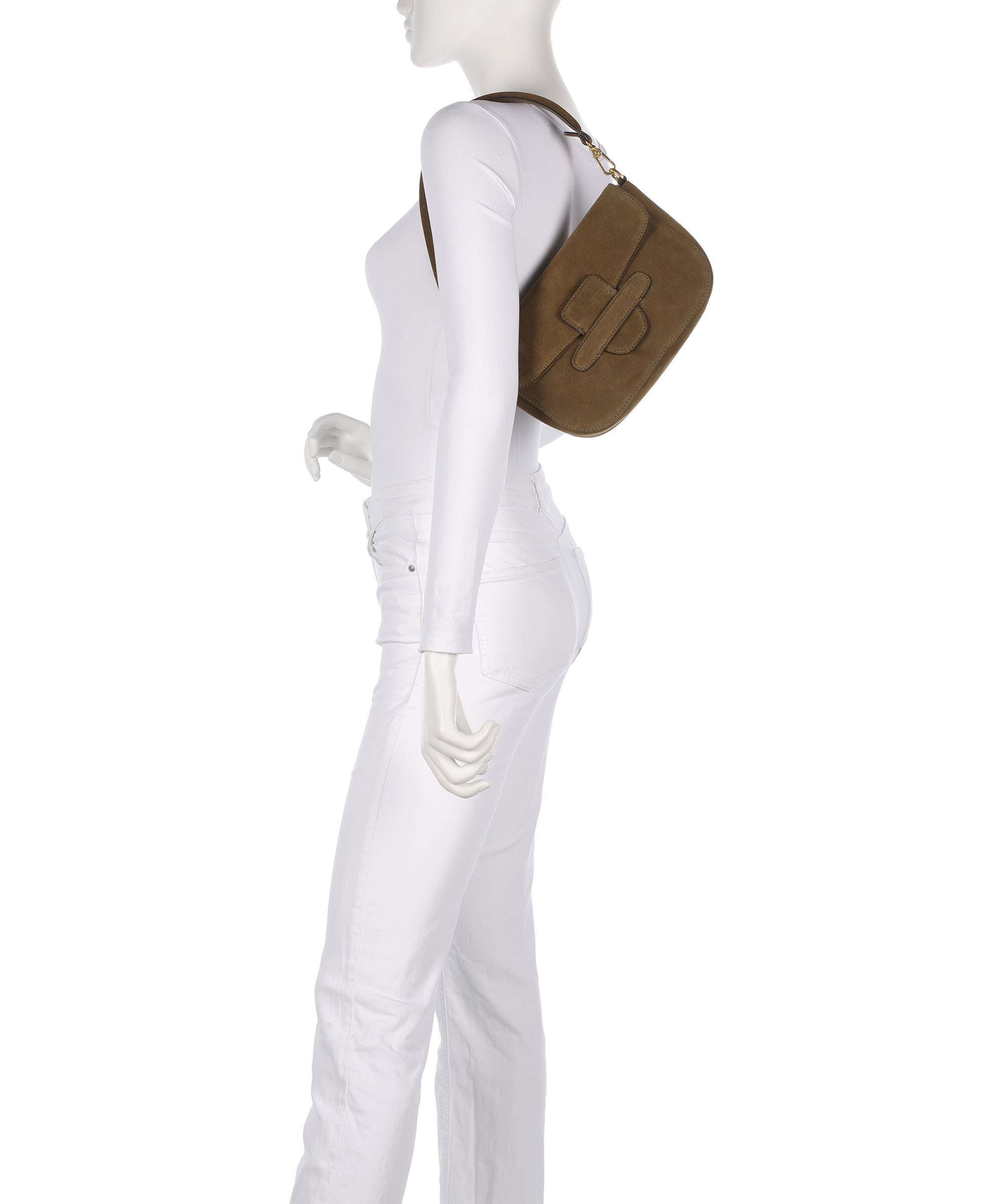 Abro Suede Camilla Shoulder bag military