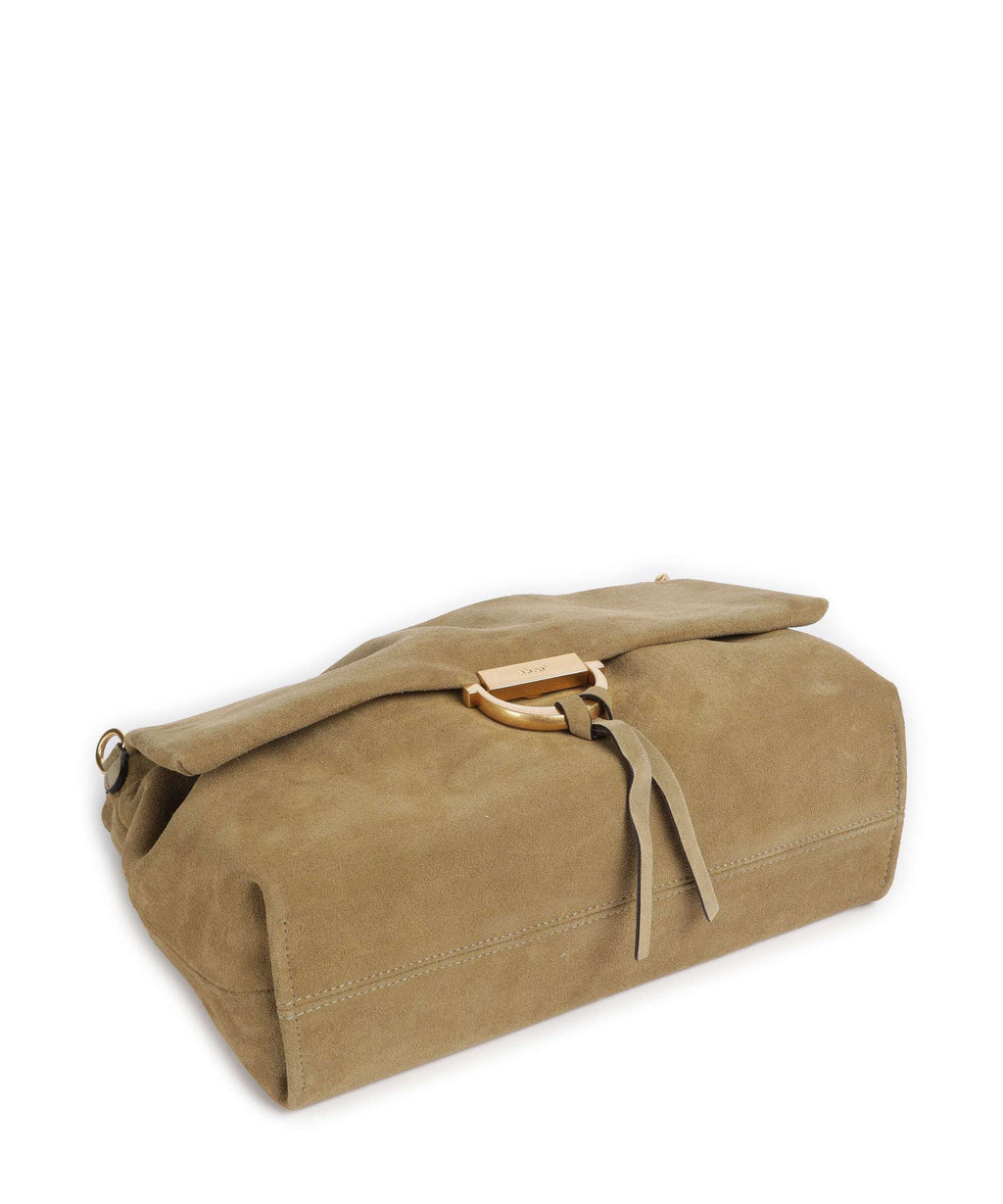 Abro Suede Temi Large Shoulder bag mud
