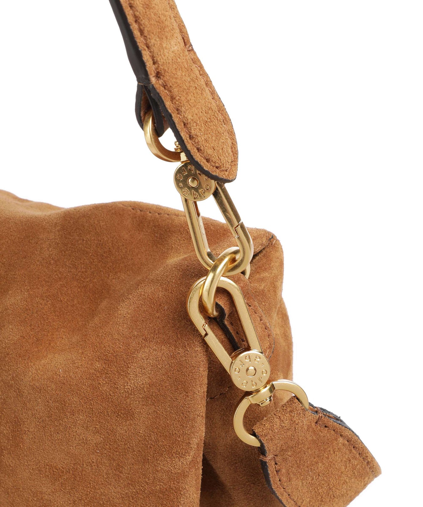 Abro Suede Temi Medium Shoulder bag cuoio