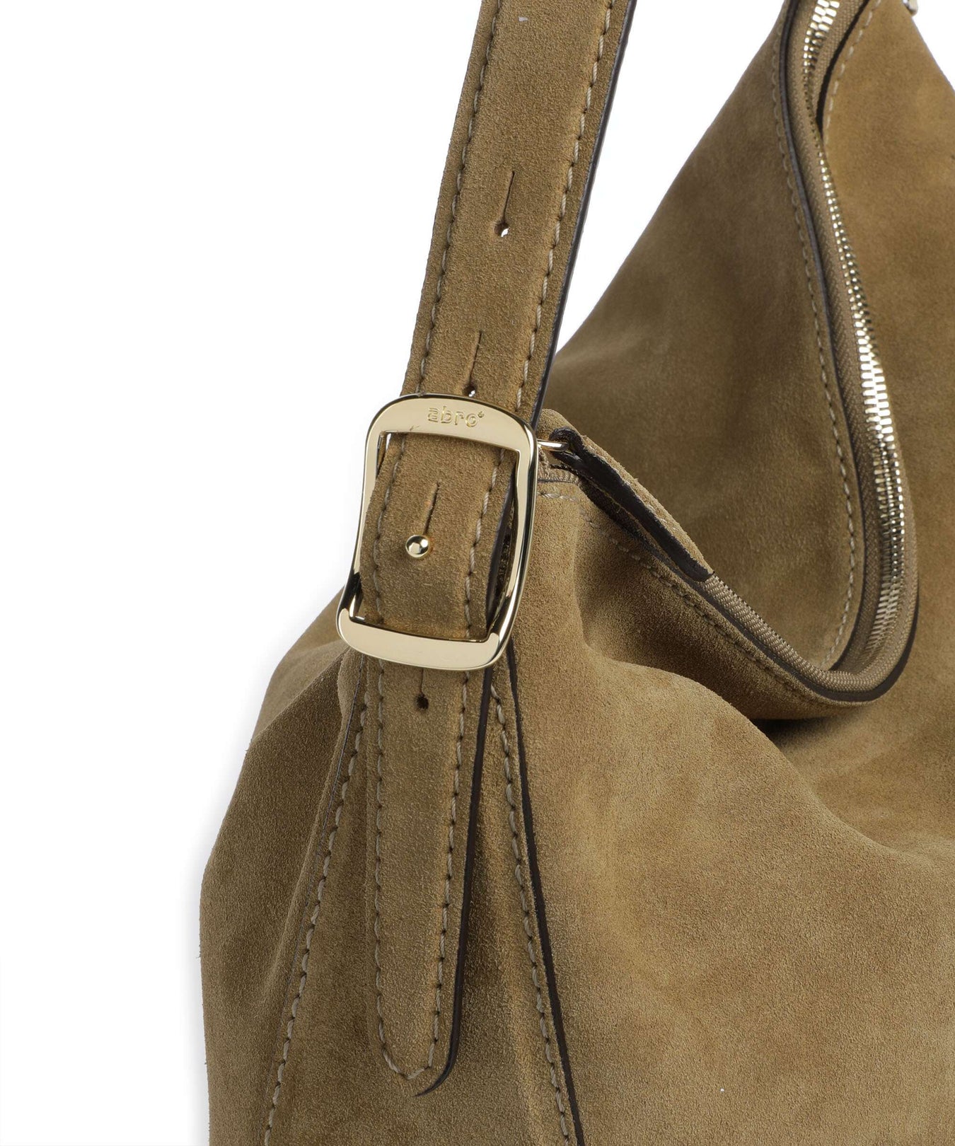 Abro Suede Carina Hobo bag mud
