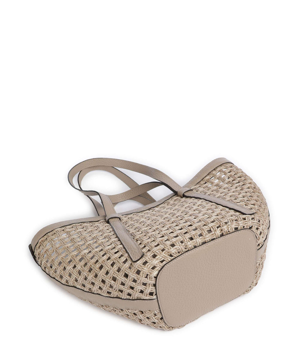 Abro Raffia Net Cosmo Medium Tote bag sahara