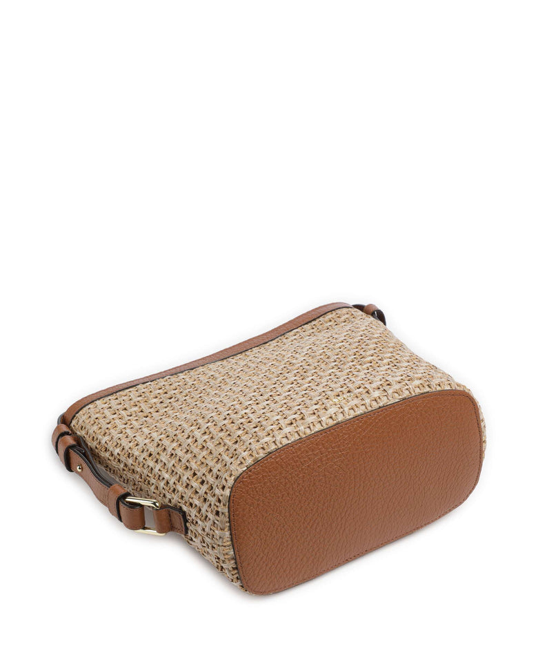 Abro Raffia Cordino Cosmo Bucket bag caramel/cognac