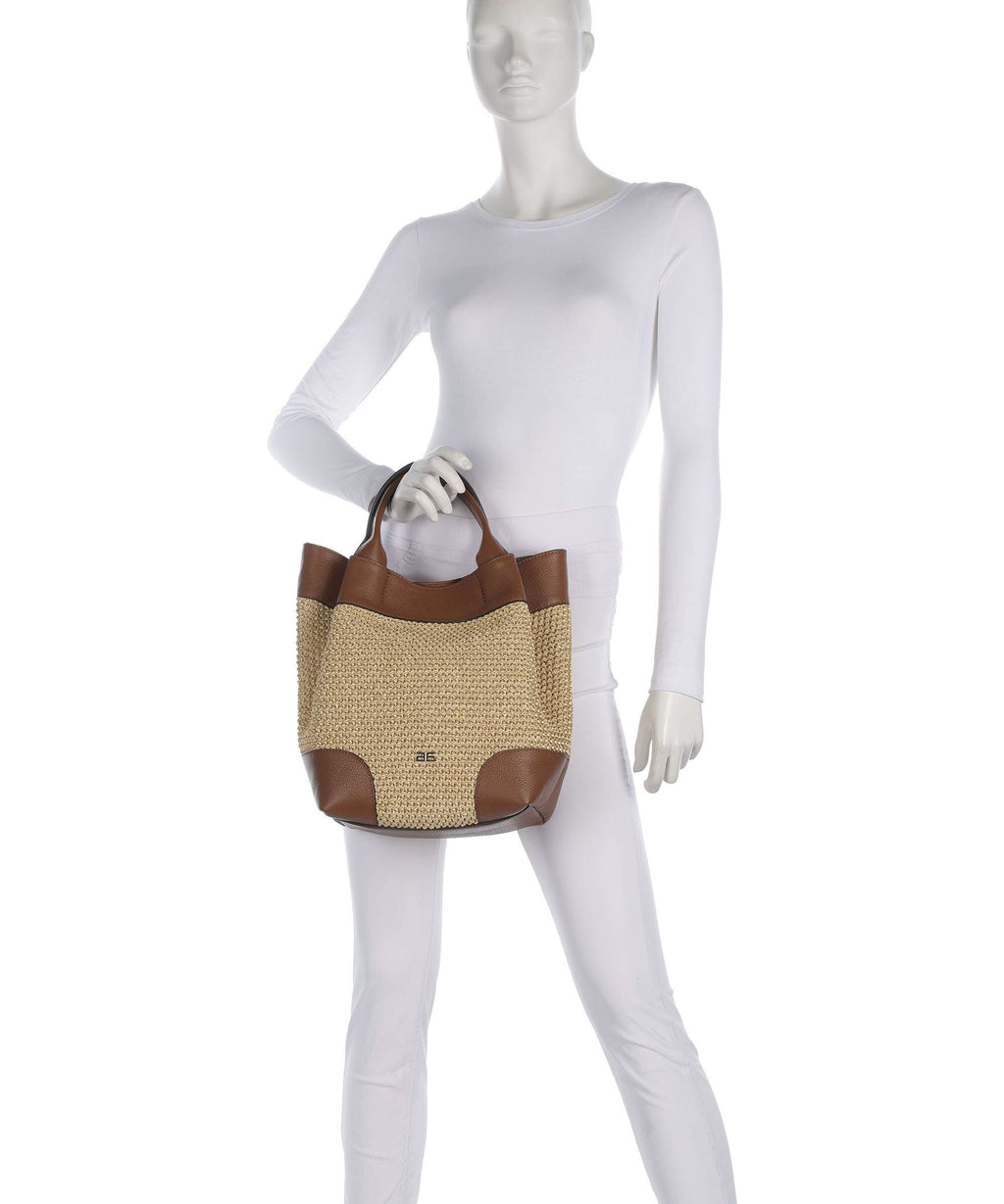 Abro Maglia Raffia Essential Medium Handbag natural/nut