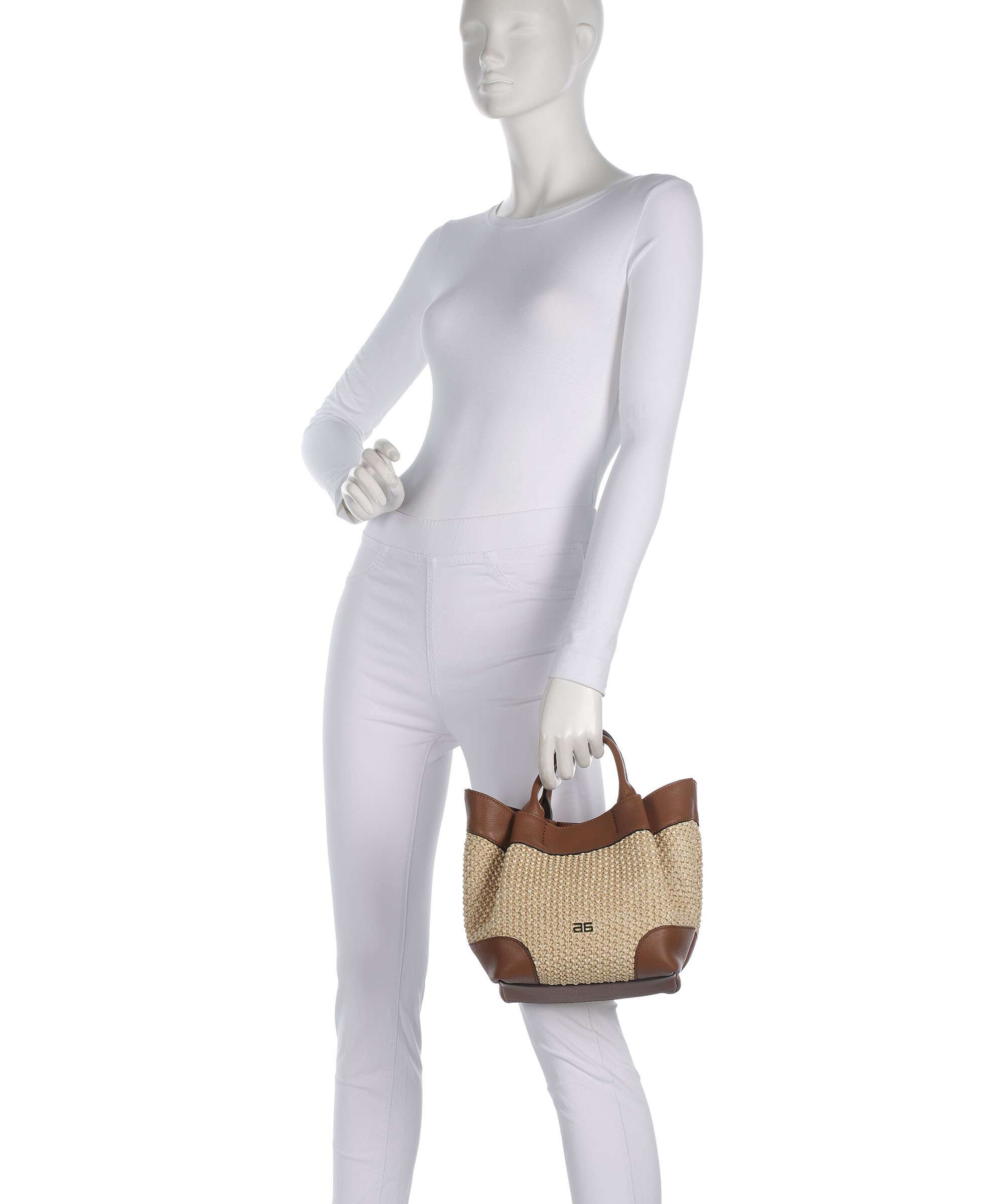 Abro Maglia Raffia Essential Small Handbag natural/nut