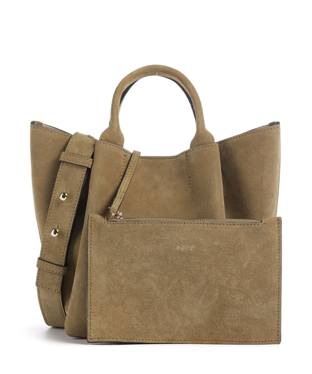 Abro Suede Essential Small Handbag mud