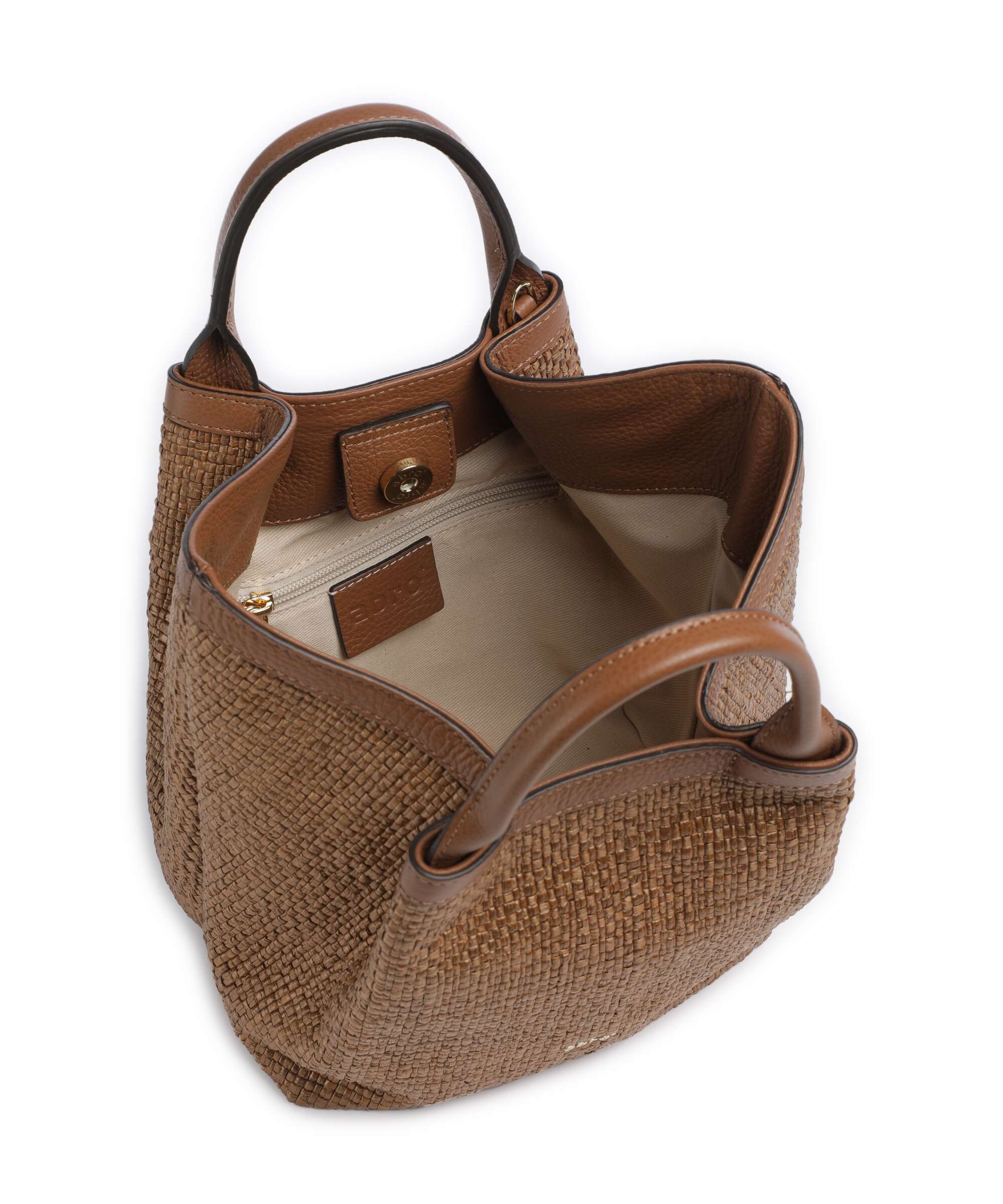Abro Raffia Intreccio Essential Small Handbag caramel/cognac