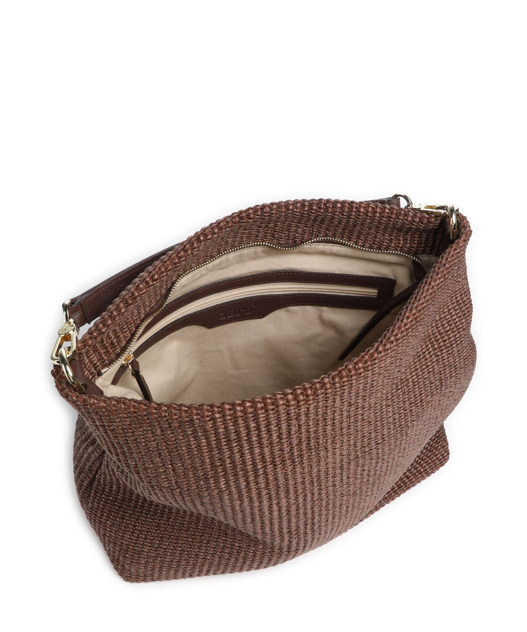 Abro Raffia Kaia Hobo bag wood