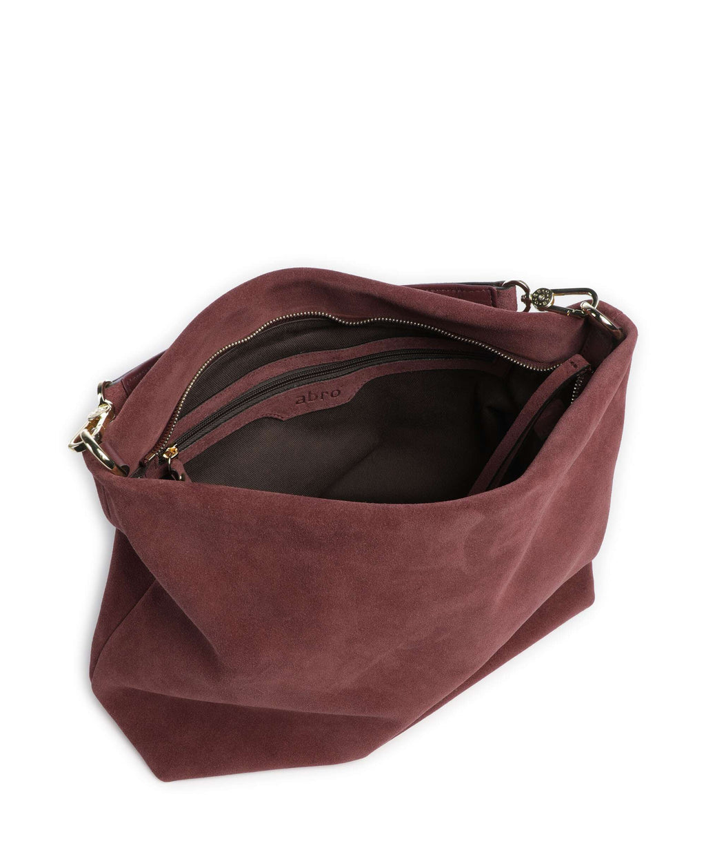 Abro Suede Kaia Hobo bag bordeaux