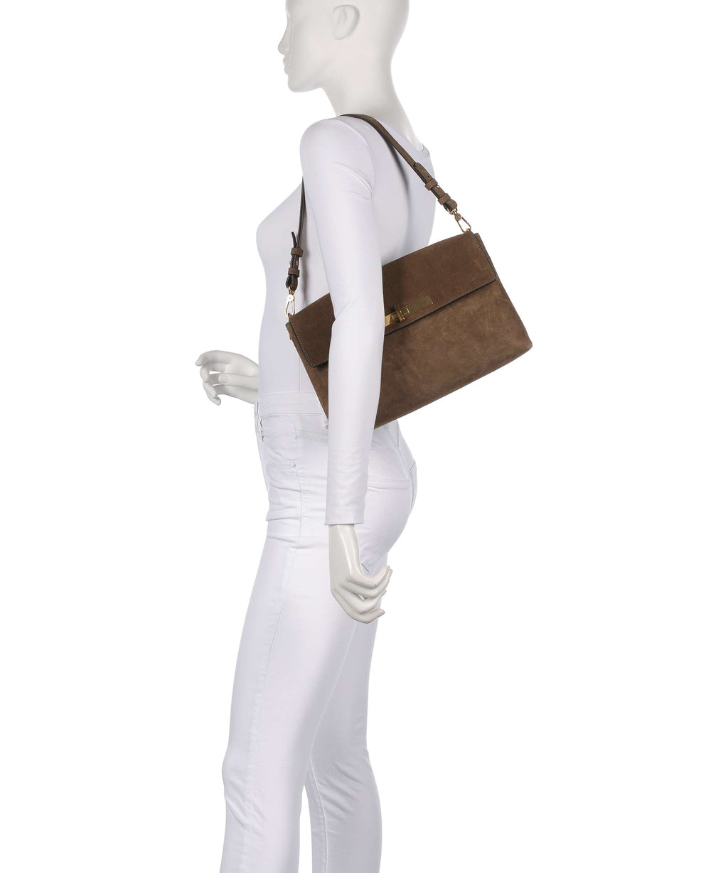 Abro Suede Twist Shoulder bag khaki