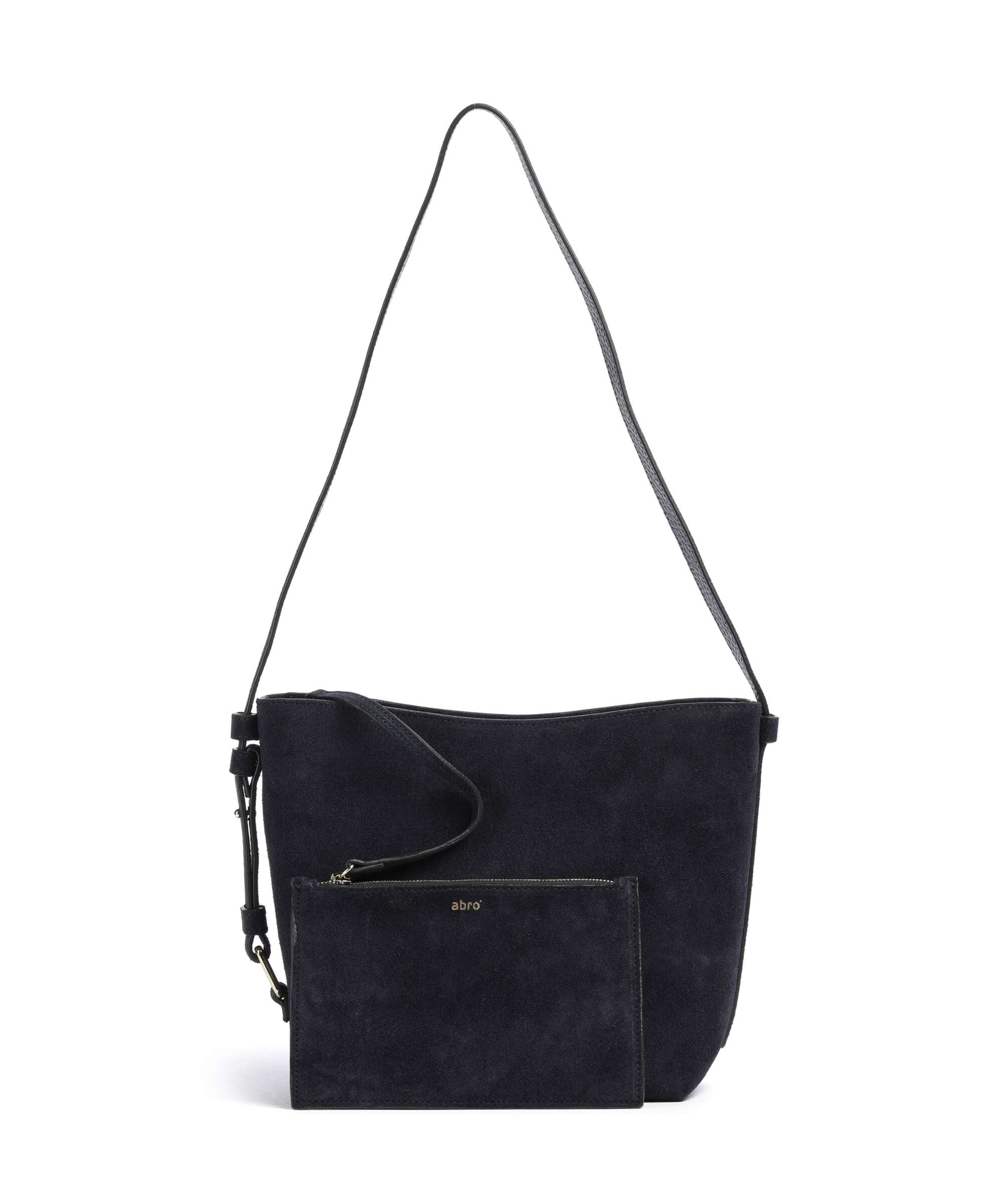 Abro Suede Cosmo Hobo bag navy