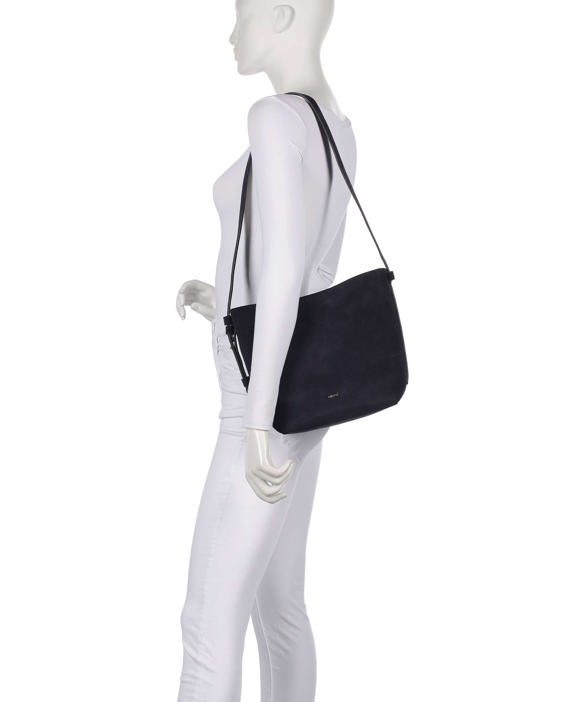 Abro Suede Cosmo Hobo bag navy