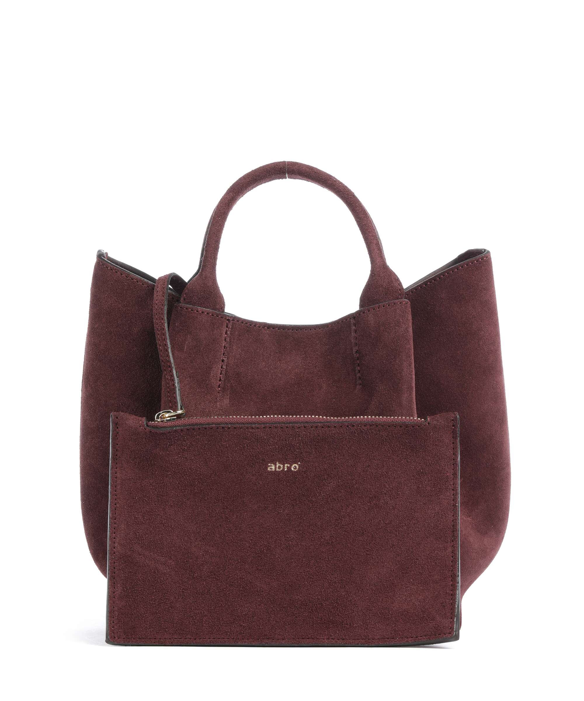 Abro Suede Essential Small Handbag burgundy