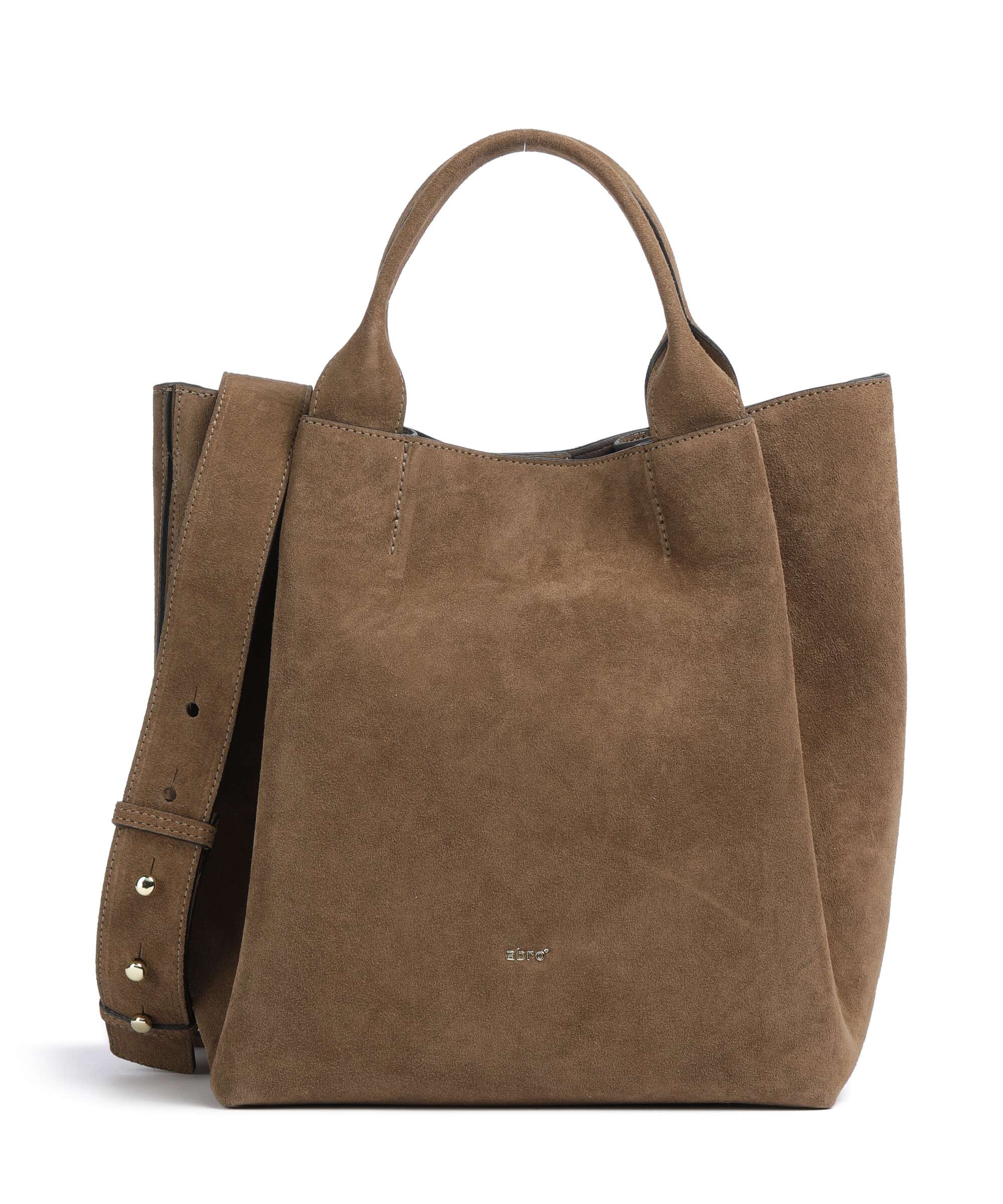 イタリア製　90~00s abro suède hand bag y2k Abro Suede Essential Medium Handbag brushed leather khaki - 032433