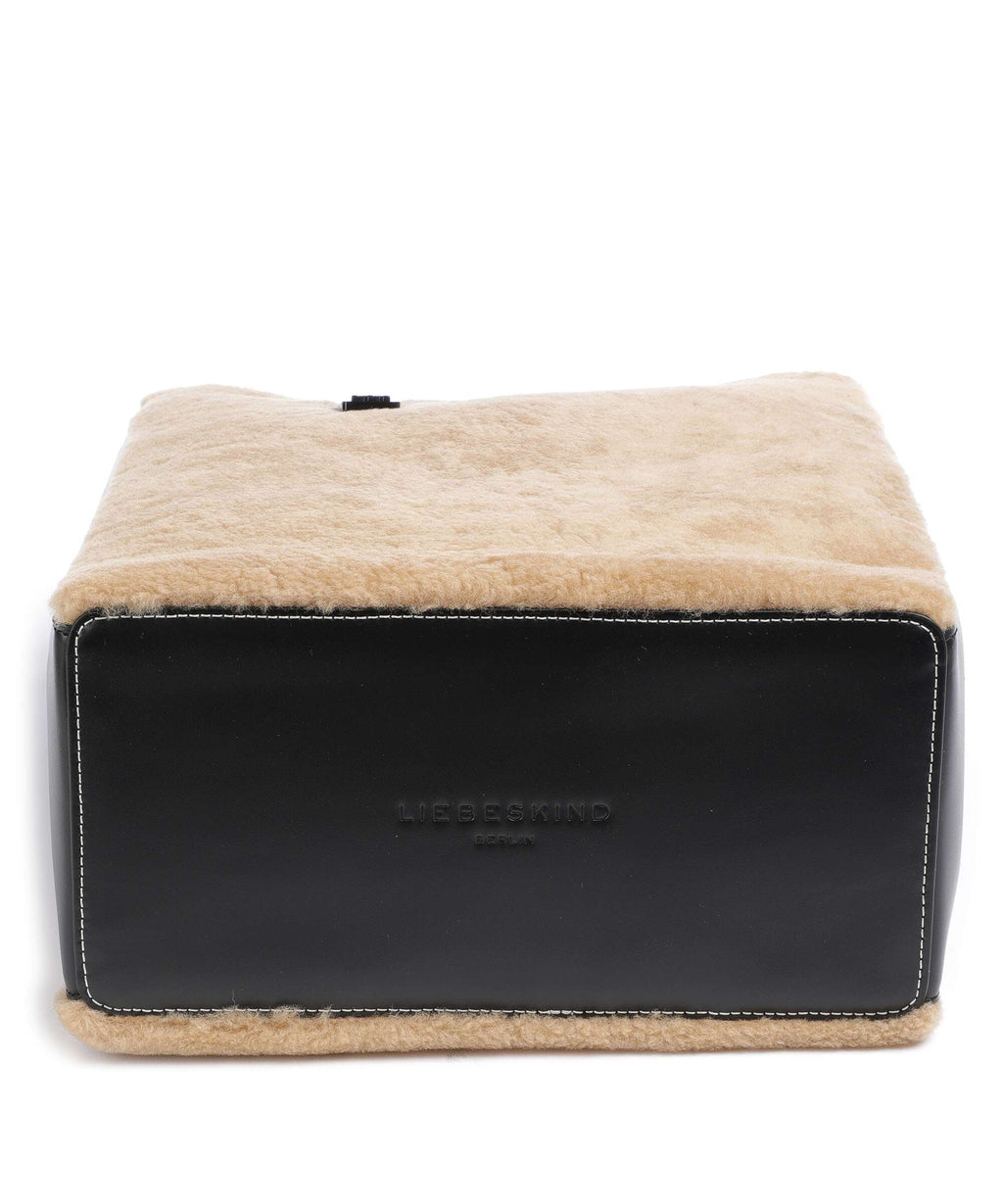Liebeskind Paper Bag Shearling M Handbag dark clay