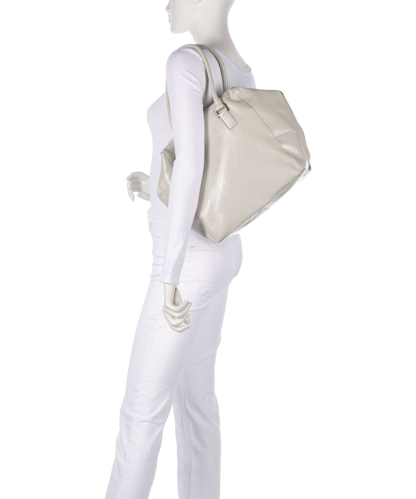 Liebeskind Kayla Lack Distressed M Tote bag milk