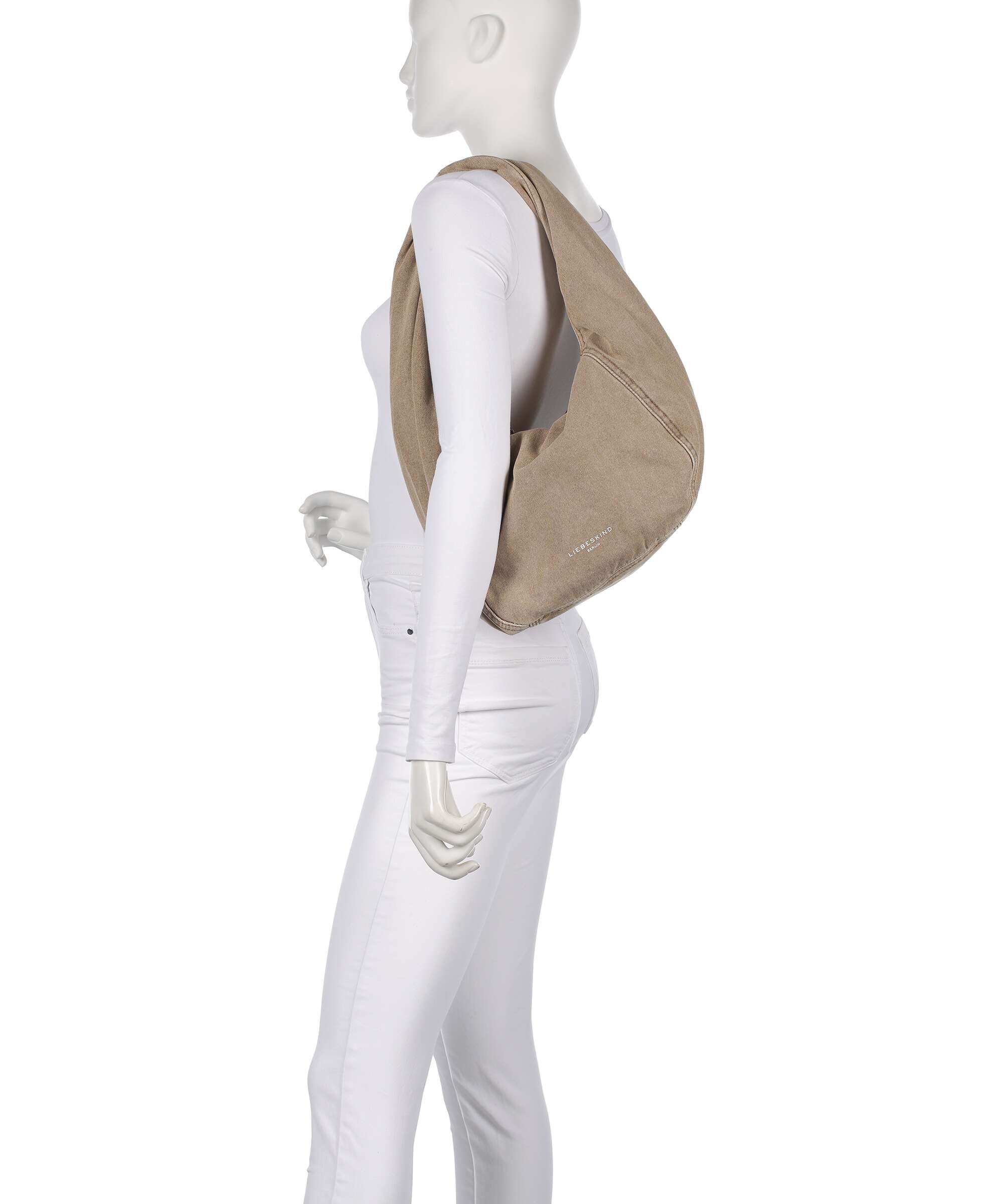 Liebeskind Farrah II Denim M Hobo bag beige