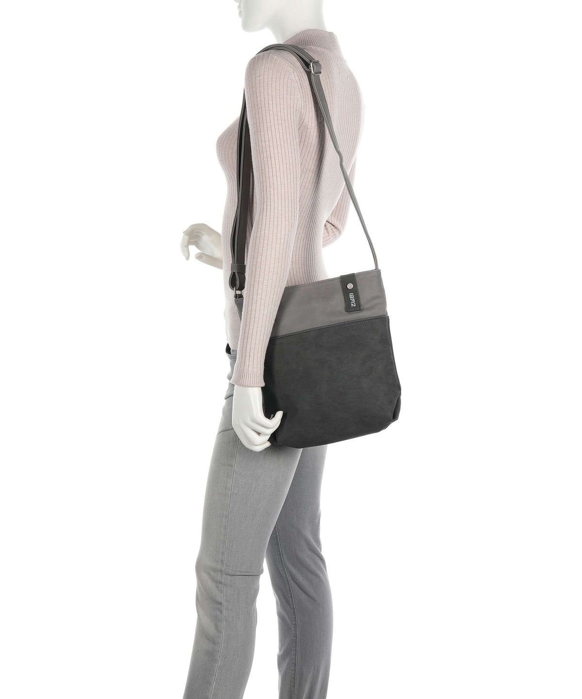 Zwei Jana J10 Shoulder bag nubuk stone