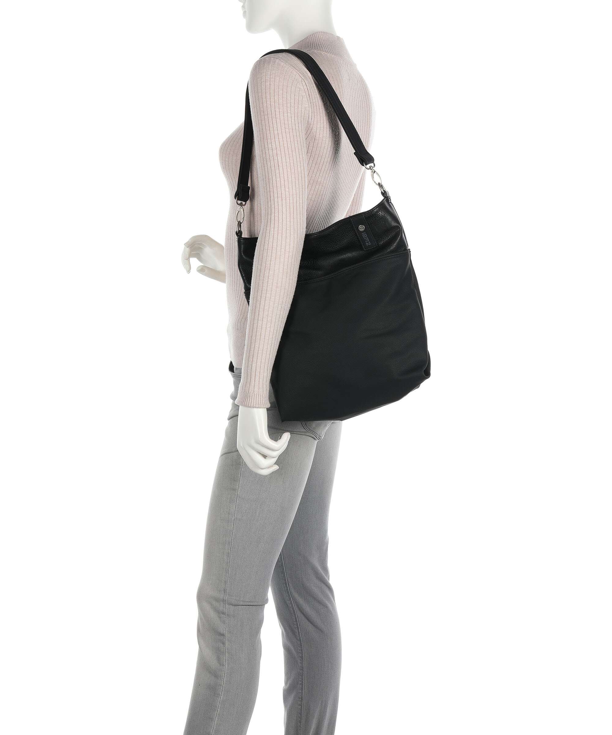Zwei Jana J12 Hobo bag nubuk black