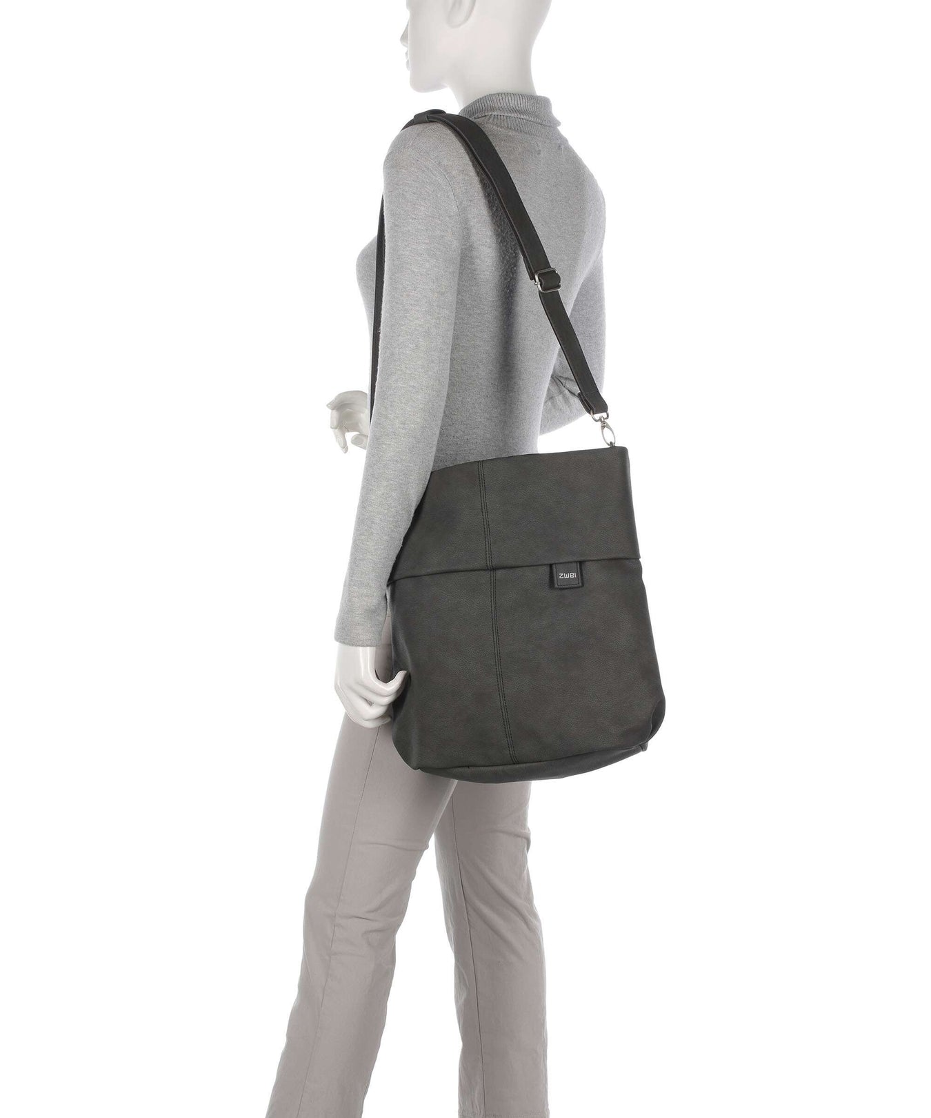 Zwei Mademoiselle M140 Hobo bag nubuk stone