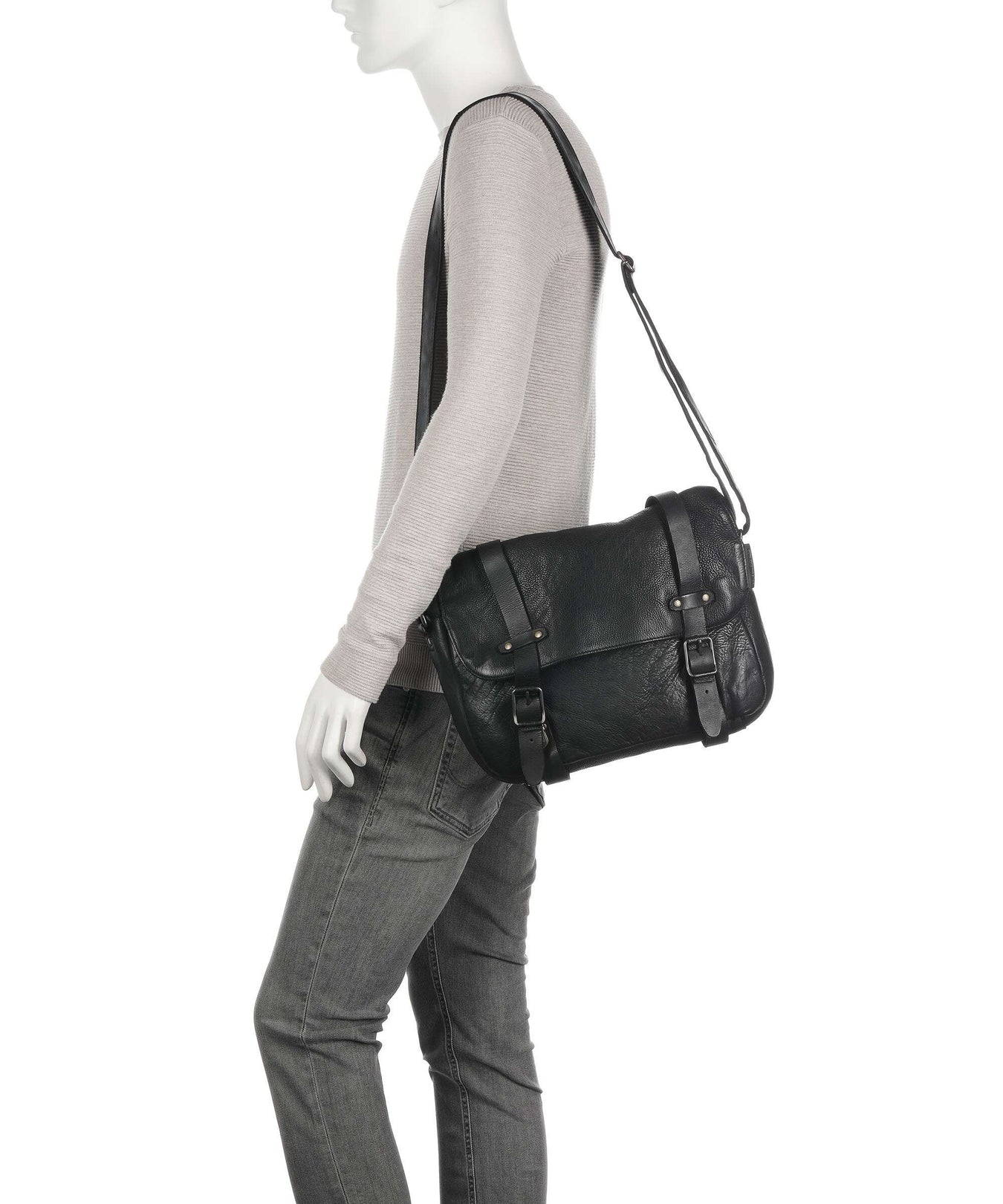 Aunts & Uncles Barbershop Anchor Messenger bag charcoal black