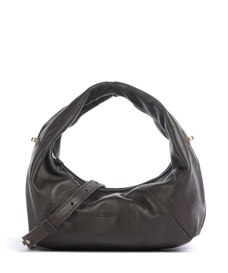 Les Visionnaires Greta Icon Cinkle Silky Handbag chocolate brown
