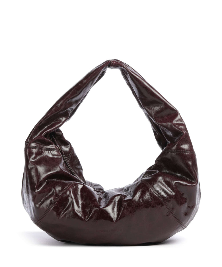 Les Visionnaires Greta Icon Crinkle Hobo bag bordeaux red