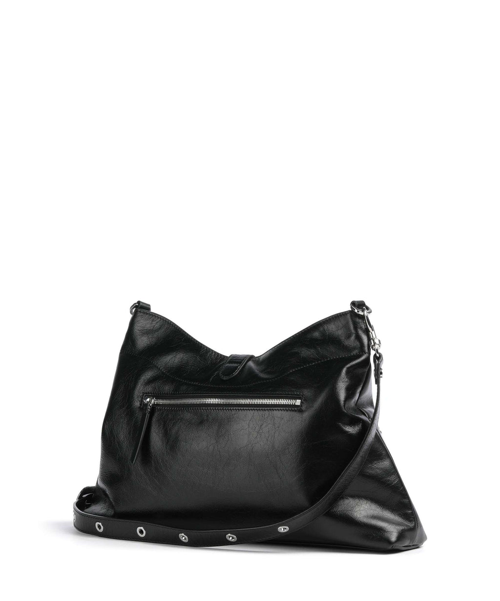 Les Visionnaires Elisa Rivet Glossy Hobo bag black