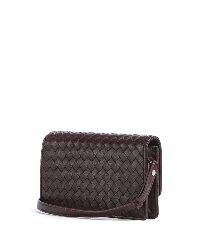 Les Visionnaires Brit Weave Silky Crossbody bag aubergine