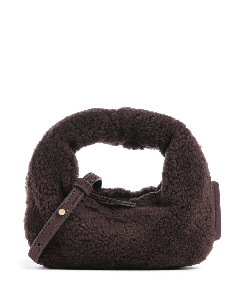 Les Visionnaires Greta Teddy Micro Crossbody bag pecan