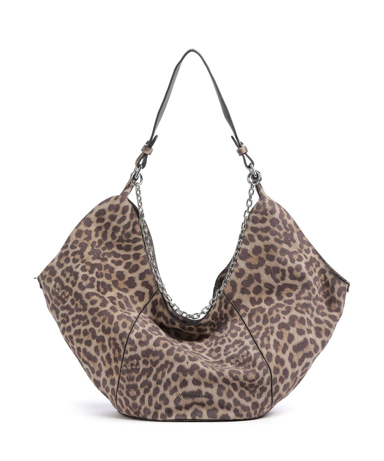 Les Visionnaires Amelie Cozy Chain Hobo bag leo print