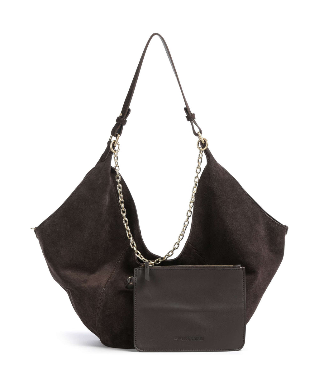 Les Visionnaires Amelie Cozy Chain Hobo bag dark brown